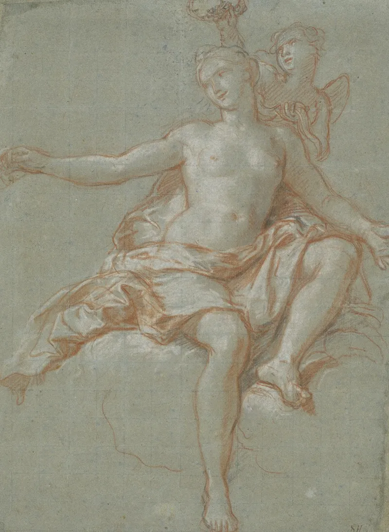 Cupid Stealing Venus Floral Crown