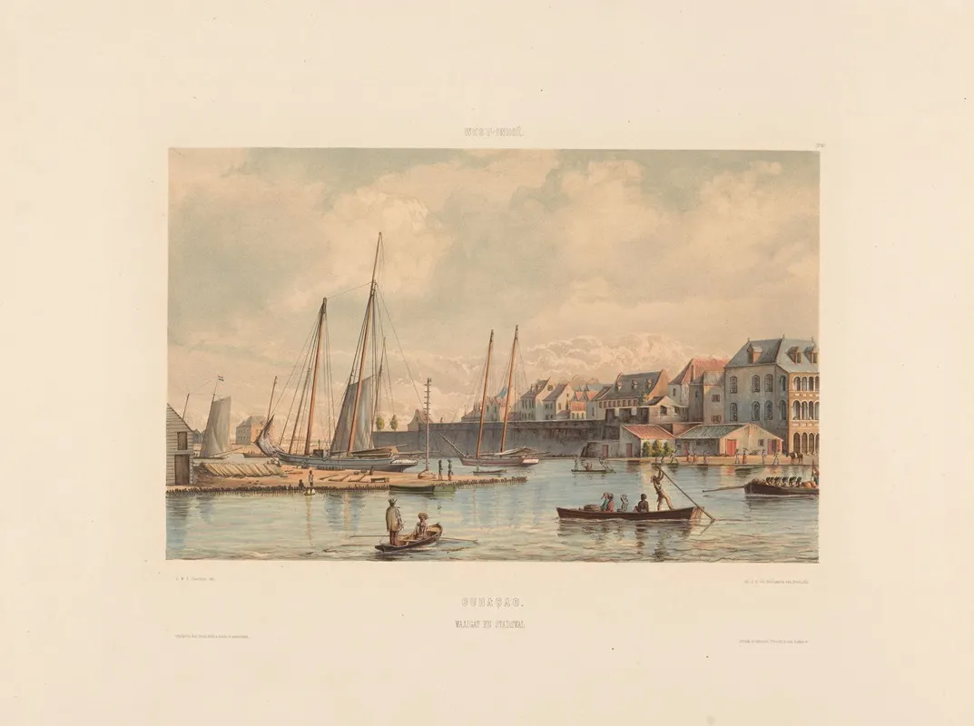 Curacao Waaigat En Stadswal Wall Art by Gerard Voorduin - High-Resolution Digital Print