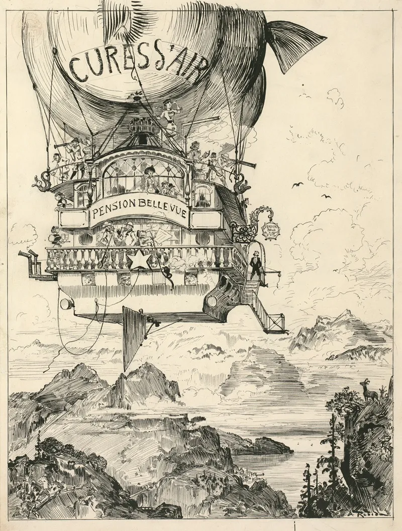 Cures Dair Dans La Montagne Wall Art by Albert Robida - High-Resolution Digital Print