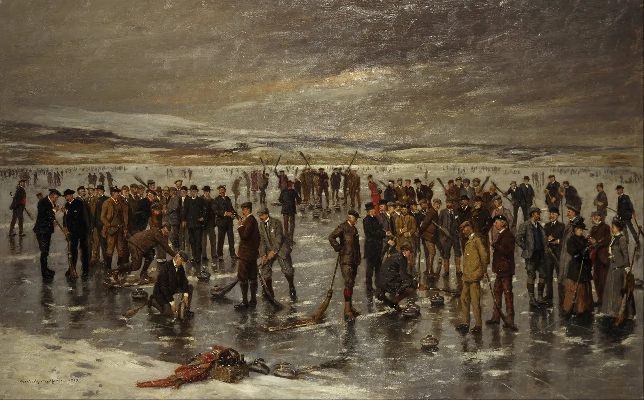Curling At Carsebreck Wall Art by Charles Martin Hardie - High-Resolution Digital Print