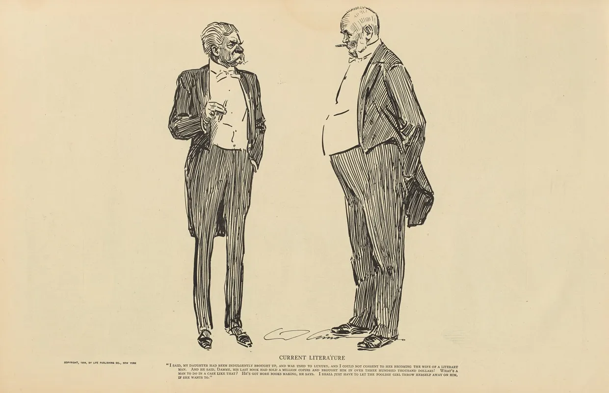 Current Literature Wall Art by Charles Dana Gibson - High-Resolution Digital Print