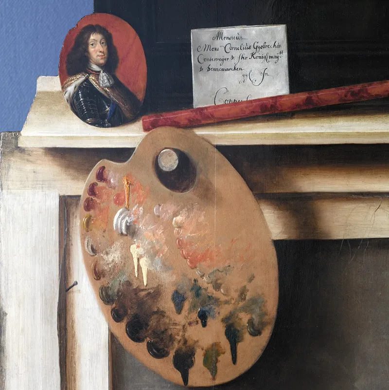 Cut Out Trompe Loeil Easel With Fruit Piece Wall Art by Cornelius Norbertus Gijsbrechts - High-Resolution Digital Print