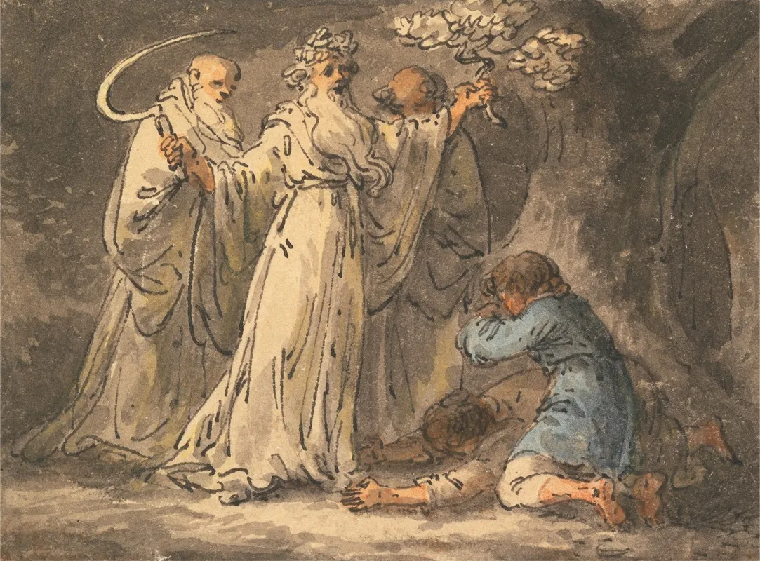 Cutting Mistletoe From It By The Druids