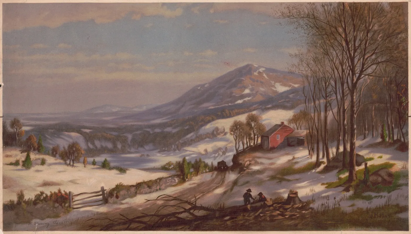 Cutting Wood In Winter Wall Art by William Harring - High-Resolution Digital Print