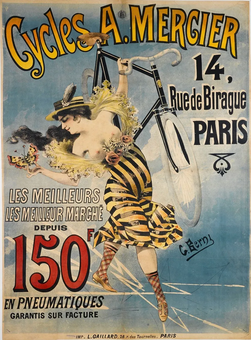 Cycles A Mercier 14 Rue De Birague Paris Wall Art by G. Berni - High-Resolution Digital Print