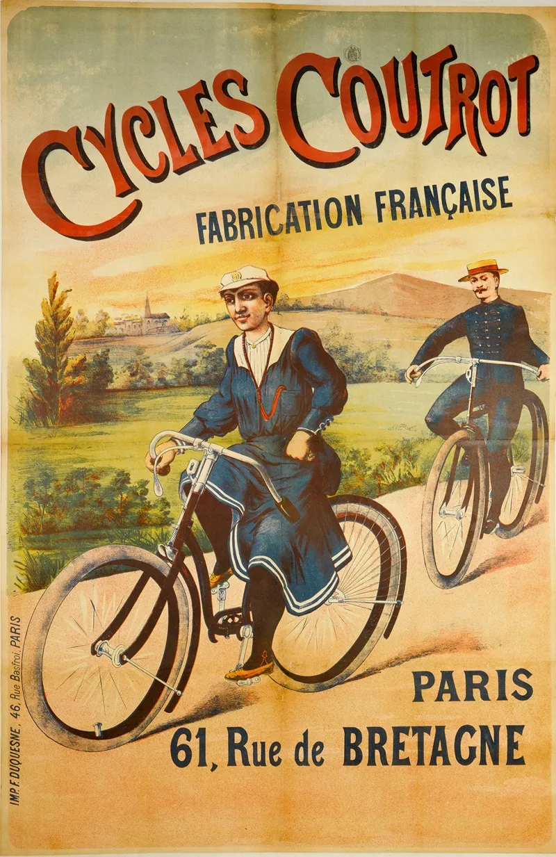 Cycles Coutrot Fabrication Francaise Wall Art by Imp. F. Duquesne - High-Resolution Digital Print