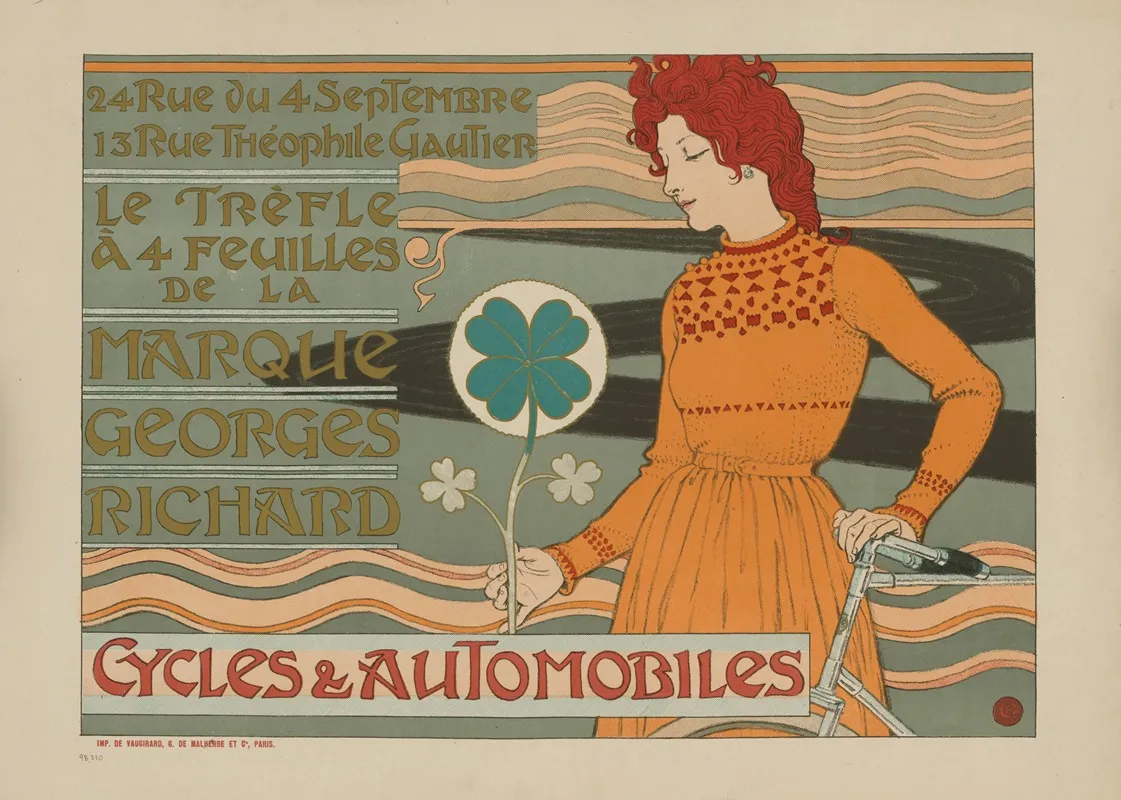 Cycles Et Automobiles Wall Art by Eugène Grasset - High-Resolution Digital Print