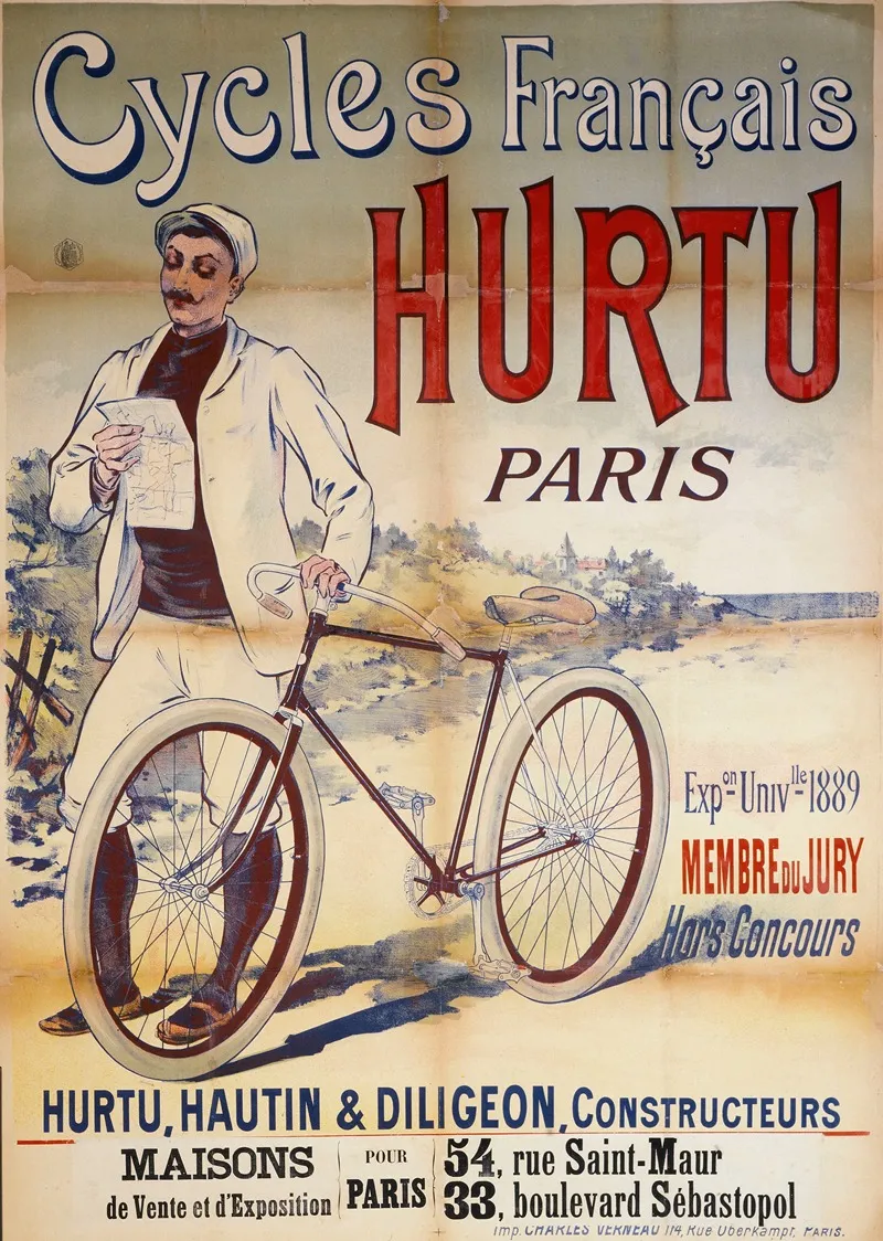 Cycles Francais Hurtu Paris Wall Art by Eugène Ogé - High-Resolution Digital Print