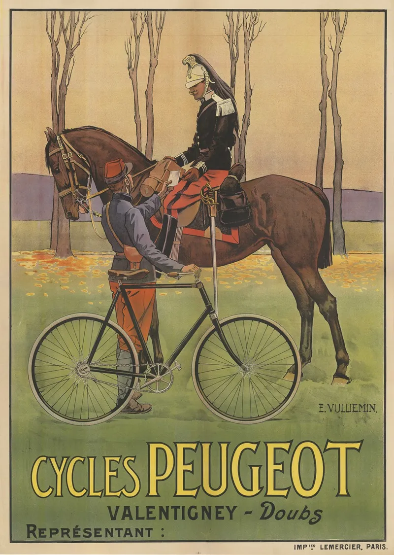 Cycles Peugeot Valentigney Doubs Wall Art by Ernest Vulliemin - High-Resolution Digital Print