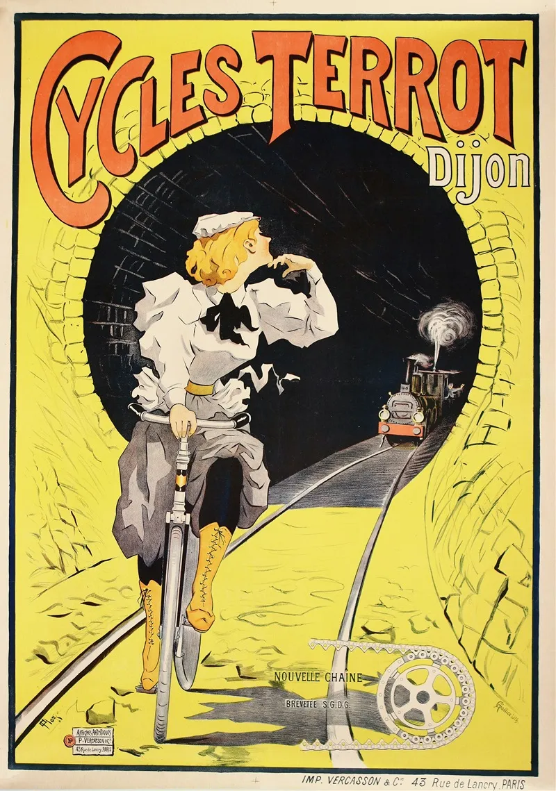 Cycles Terrot Dijon Wall Art by Imp. P. Vercasson &amp; Cie - High-Resolution Digital Print