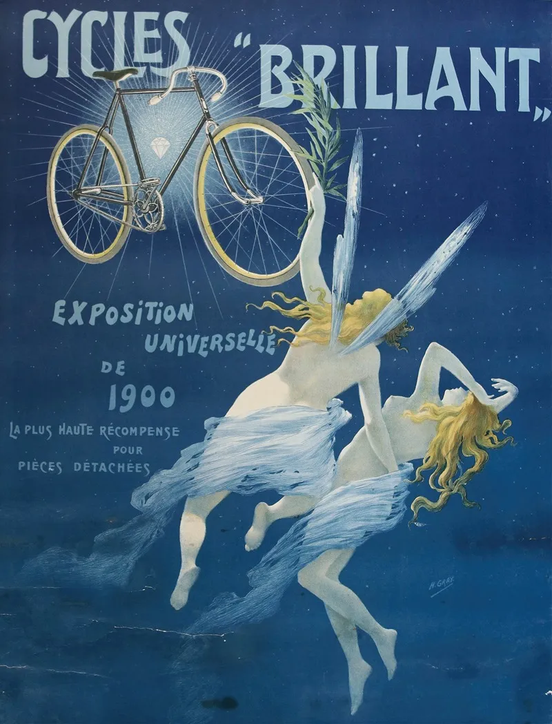 Cyclesbrillant Exposition Universelle De 1900 Wall Art by Henri Boulanger Gray - High-Resolution Digital Print