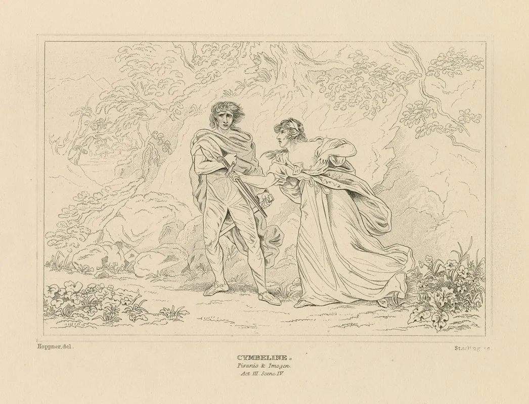 Cymbeline Pisanio Imogen Act Iii Scene Iv Wall Art by William Francis Starling - High-Resolution Digital Print