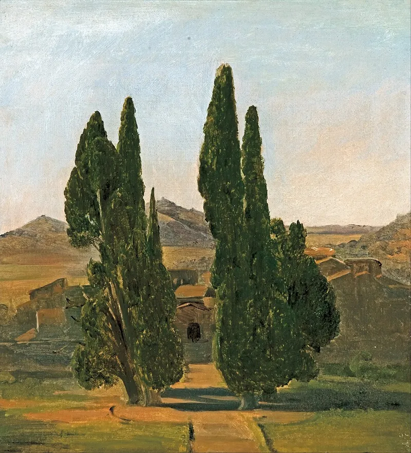 Cypress Trees At The Villa Deste Wall Art by Charles Lock Eastlake - High-Resolution Digital Print