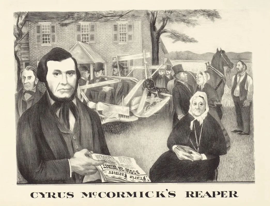 Cyrus Mccormicks Reaper Wall Art by Bernarda Bryson - High-Resolution Digital Print