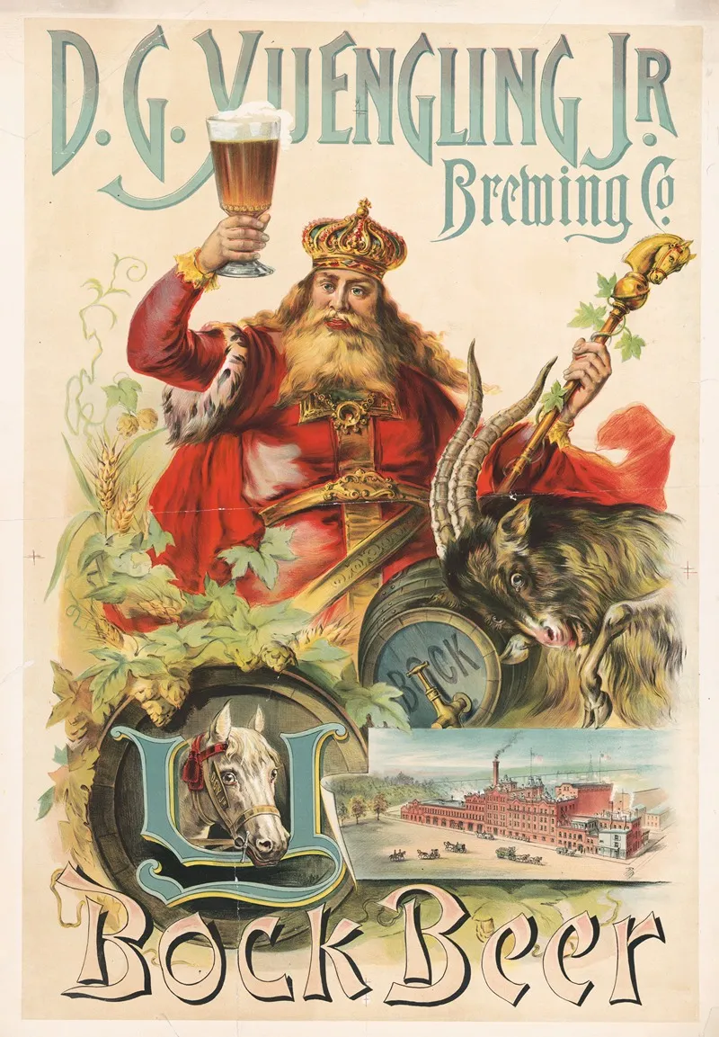 D G Yuengling Jr Brewing Co Bock Beer Wall Art by Louis Deutz - High-Resolution Digital Print
