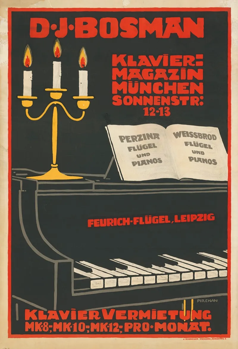 D J Bosman Klavier Magazin Wall Art by Emil Pirchan - High-Resolution Digital Print