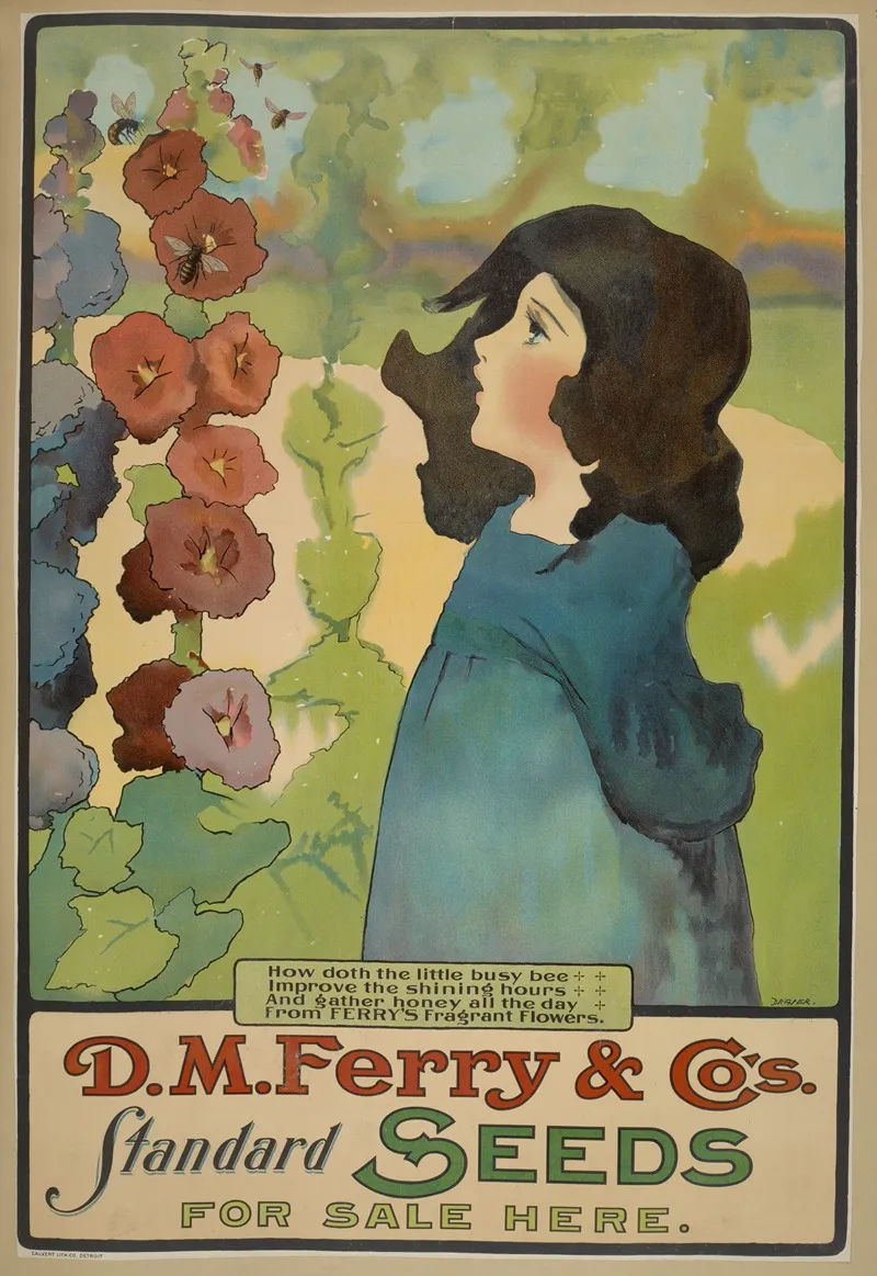 D M Ferry Cos Standard Seeds 3 Wall Art by Calvert Litho. Co - High-Resolution Digital Print