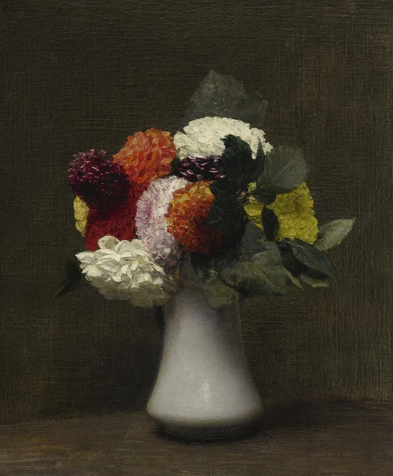 Dahlias 4 Wall Art by Henri Fantin-Latour - High-Resolution Digital Print