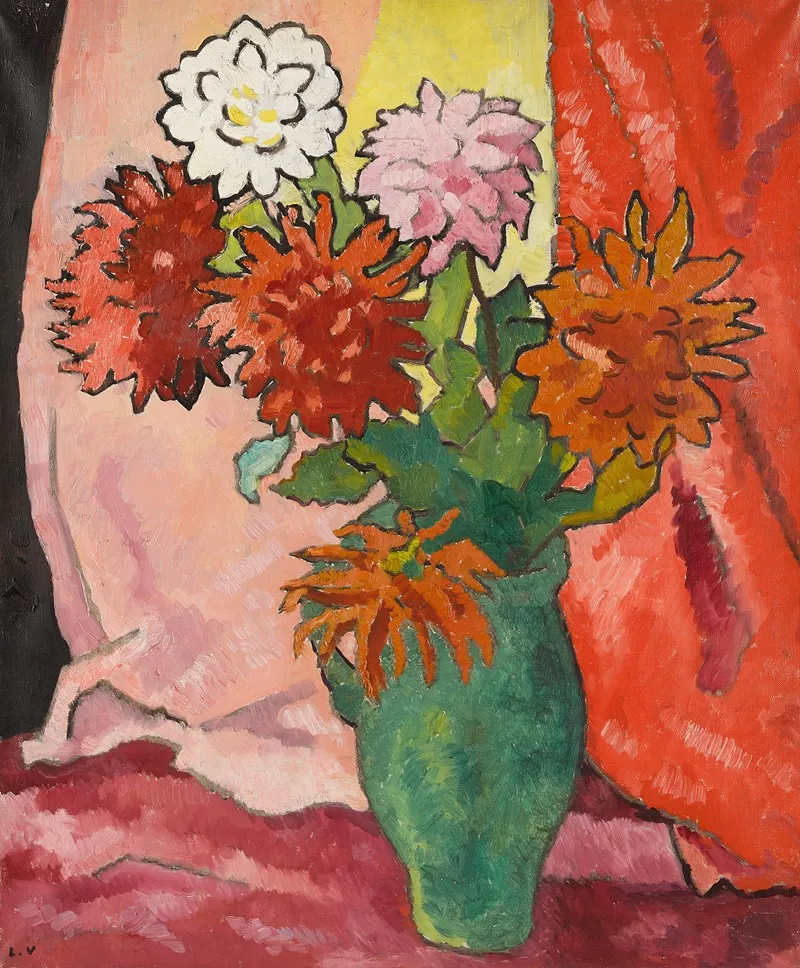 Dahlias Cruche Verte Wall Art by Louis Valtat - High-Resolution Digital Print