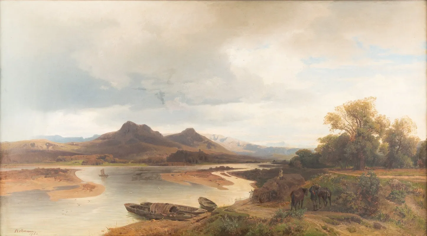 Daily Chores By The River Tagliamento In Northern Italy Wall Art by Julius Rollmann - High-Resolution Digital Print