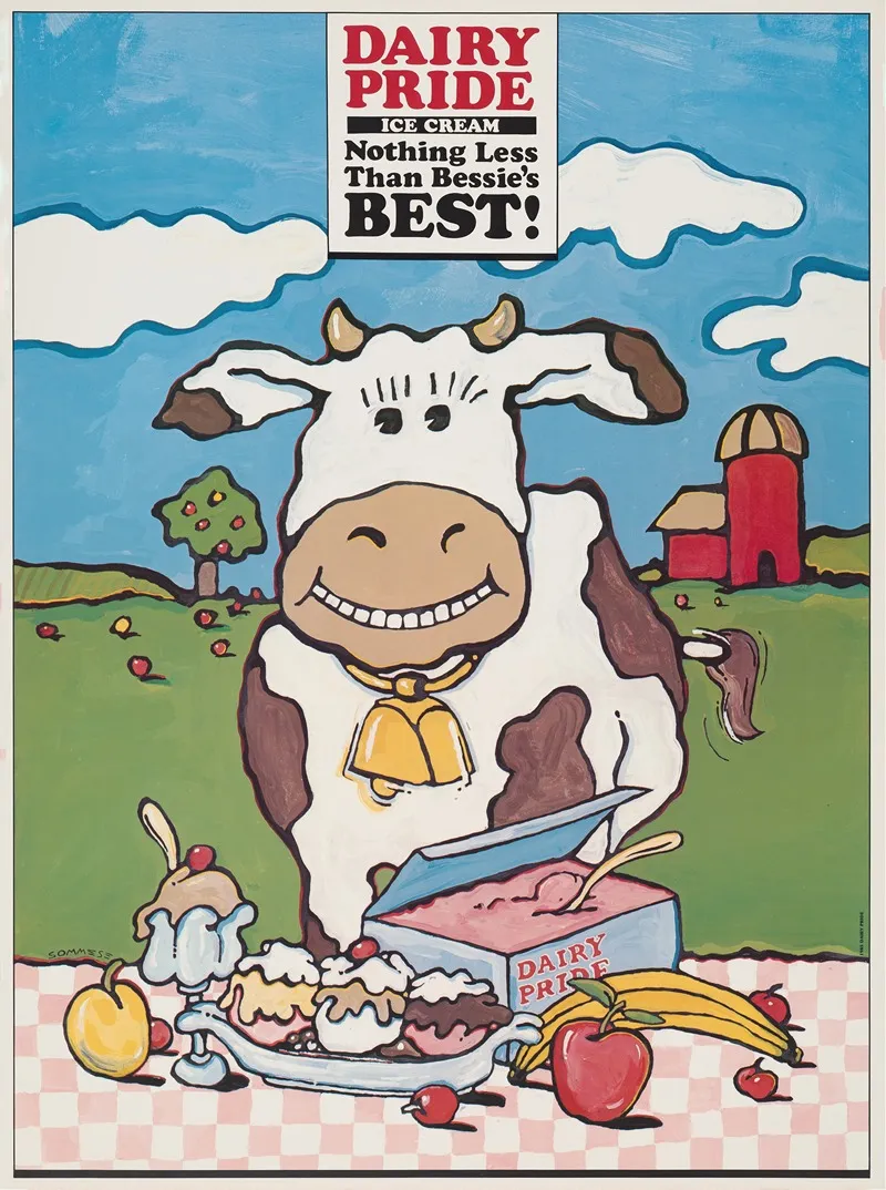 Dairy Pride Ice Cream Nothing Less Than Bessies Best Wall Art by Lanny Sommese - High-Resolution Digital Print