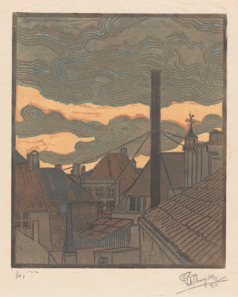 Daken En Schoorstenen In Middelburg