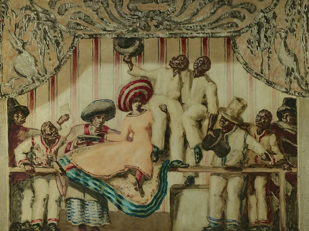 Dama Sentada Sobre Barandilla On The Balcony Wall Art by José María Sert - High-Resolution Digital Print