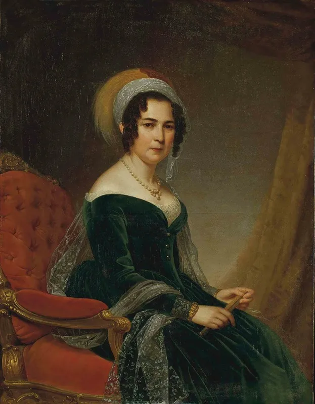 Dame Au Turban Ou Portrait De Madame Moritz Koenigswarter Nee Cecilia Wertheimer Wall Art by Louis Camille Muraton - High-Resolution Digital Print