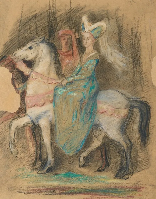 Dame Du Moyen Age A Cheval