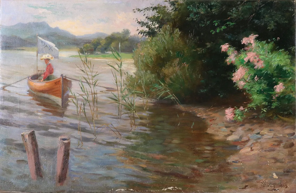 Dame Im Ruderboot Am Worthersee