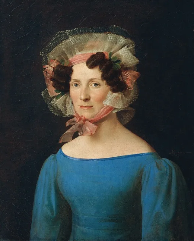 Dame In Blauem Kleid 2 Wall Art by Leopold Kupelwieser - High-Resolution Digital Print
