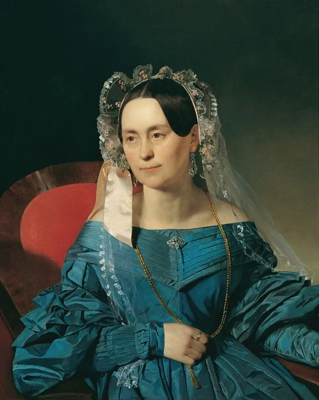 Dame In Blauem Kleid Wall Art by Franz Eybl - High-Resolution Digital Print