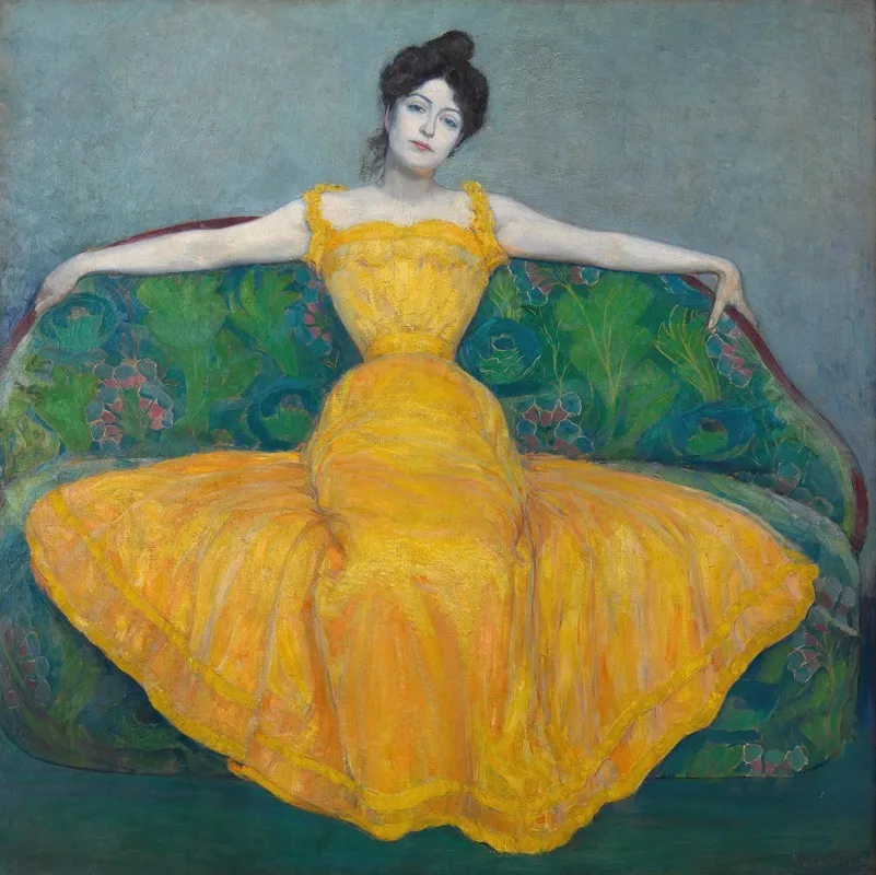 Dame In Gelb Wall Art by Max Kurzweil - High-Resolution Digital Print