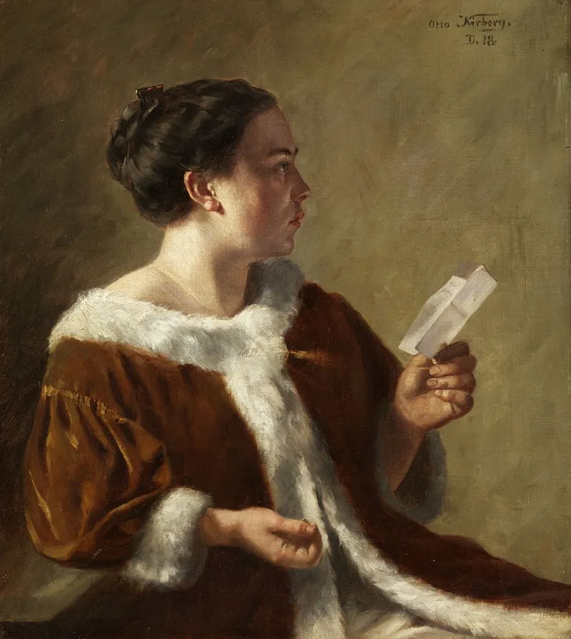 Dame In Pelzverbramtem Mantel Wall Art by Otto Kirberg - High-Resolution Digital Print