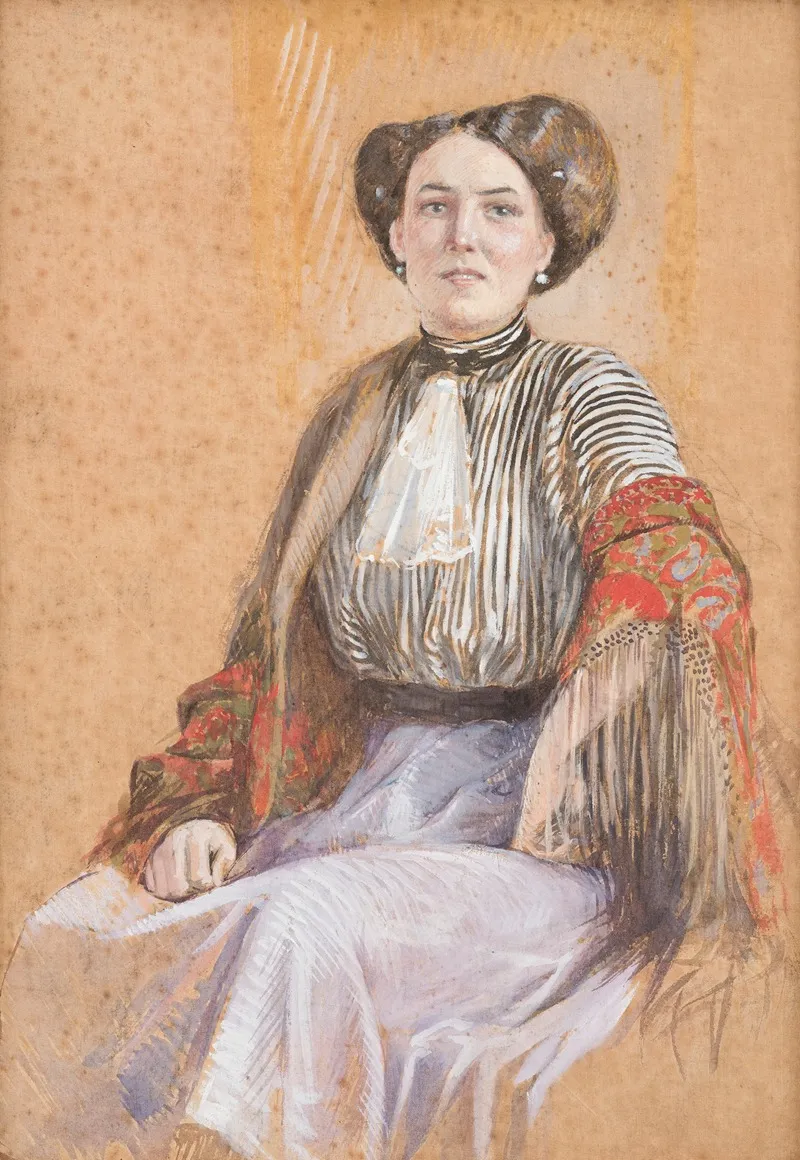 Dame Mit Schal