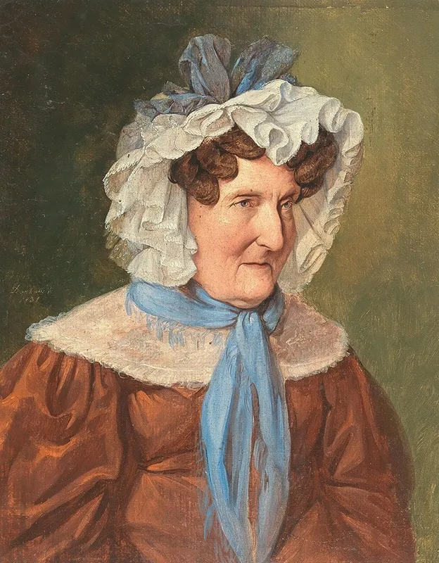 Dame With Lace Bonnet Portrait Of Frau Drexler Wall Art by Josef Danhauser - High-Resolution Digital Print