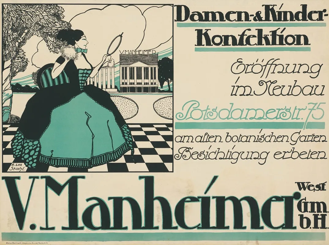 Damen Und Kinder Konfektion V Manheimer Wall Art by E. Leo Stahl - High-Resolution Digital Print