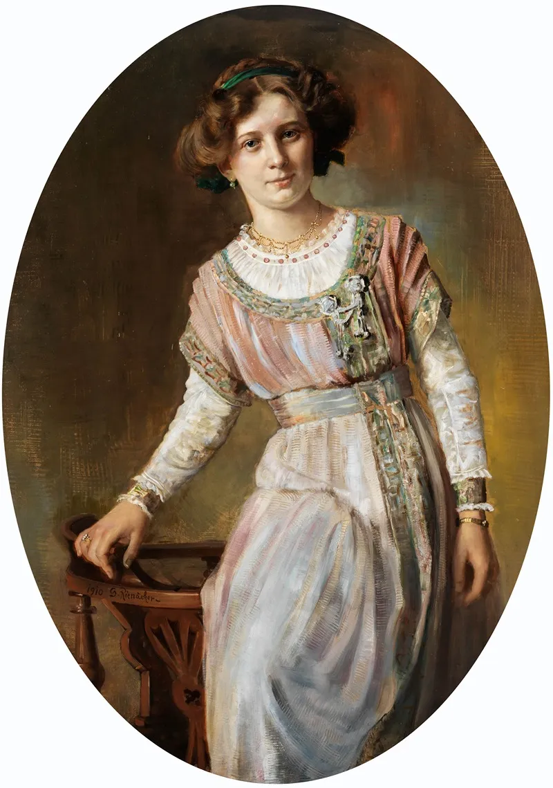 Damenportrat 7 Wall Art by Gustav Rienäcker - High-Resolution Digital Print