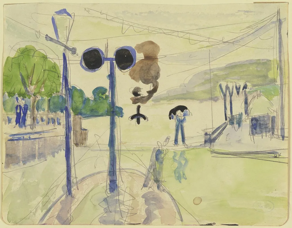 Dampferlande In The Rain Wall Art by Ernst Ludwig Kirchner - High-Resolution Digital Print