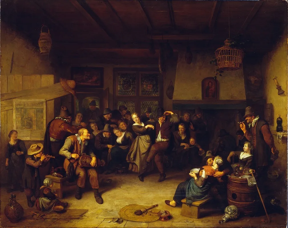 Dance In A Cottage Wall Art by Richard Brakenburgh - High-Resolution Digital Print