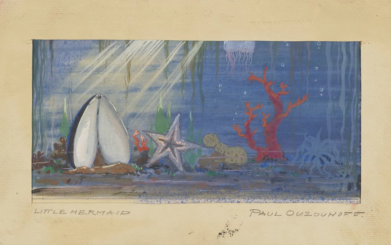 Dance Program For Young Folks Sketch No 1 Undersea Background Wall Art by Paul Ouzounoff - High-Resolution Digital Print