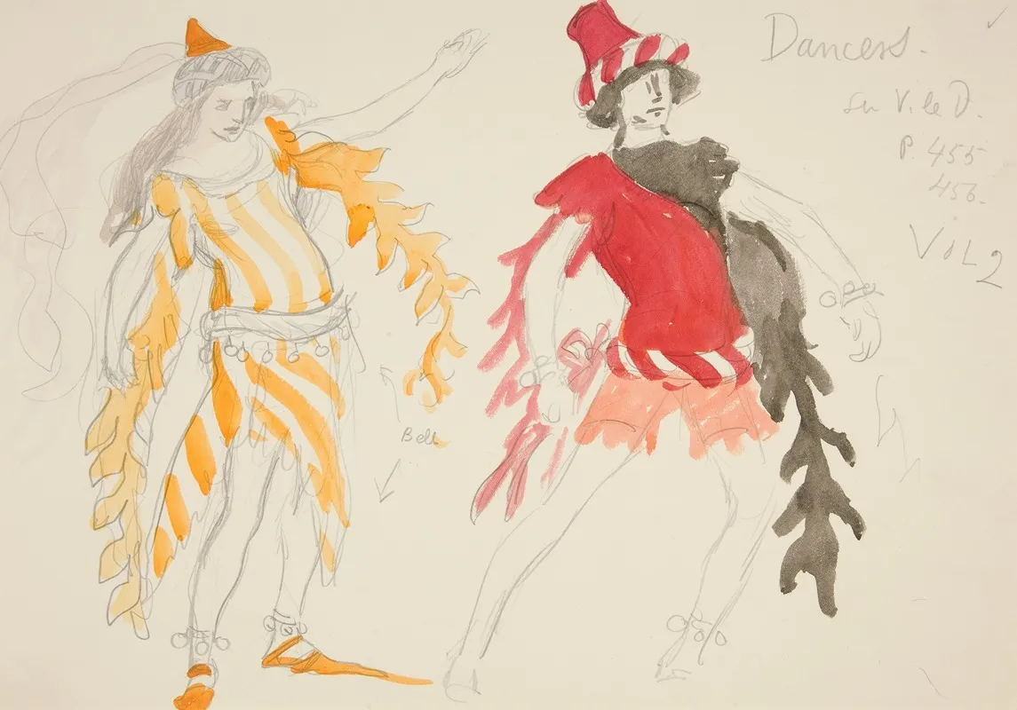 Dancers Costume Sketch For Henry Irvings Planned Production Of King Richard Ii