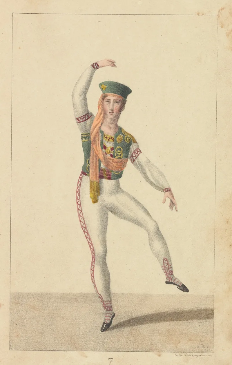 Dancers In Croatian Costume Wall Art by Auguste Garneray - High-Resolution Digital Print