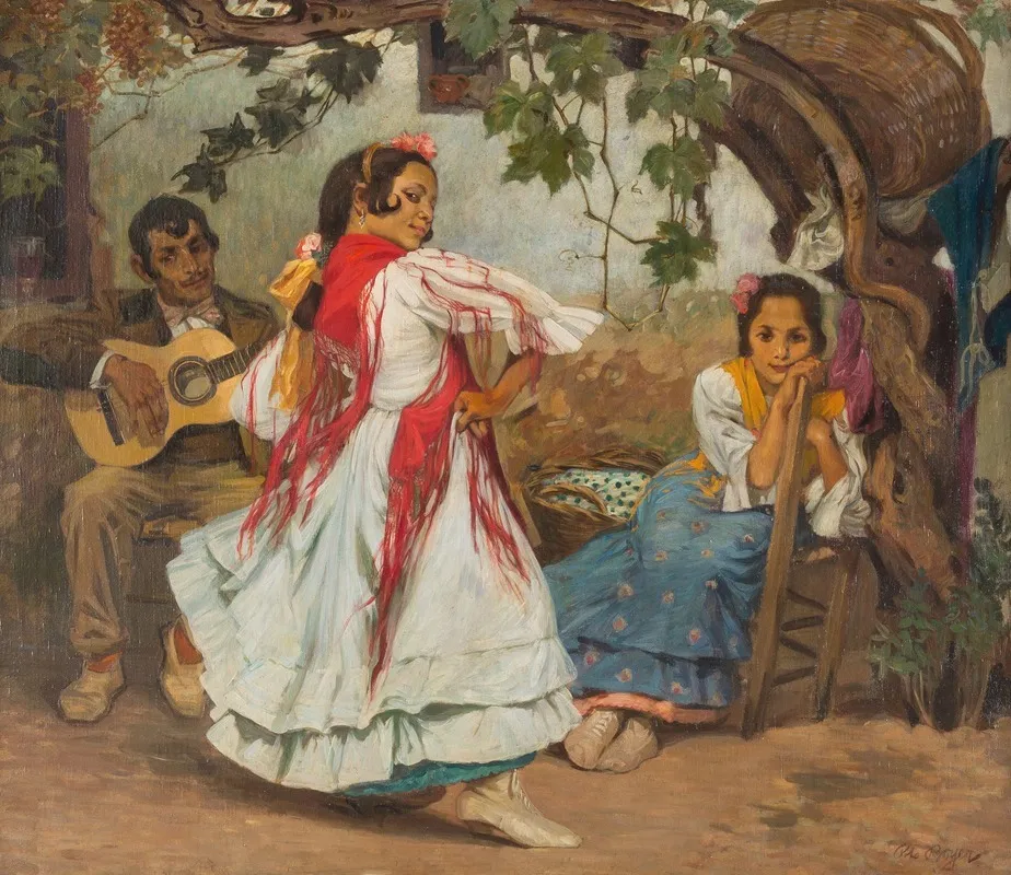 Dancing Spanish Folk Wall Art by Otto Boyer - High-Resolution Digital Print