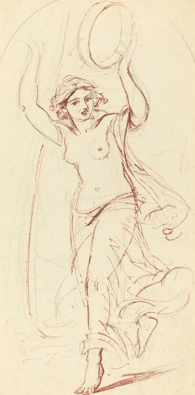 Dancing Woman With A Tambourine Wall Art by William Edward Frost - High-Resolution Digital Print
