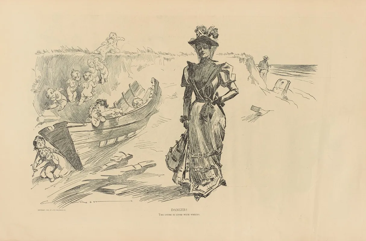 Danger 4 Wall Art by Charles Dana Gibson - High-Resolution Digital Print