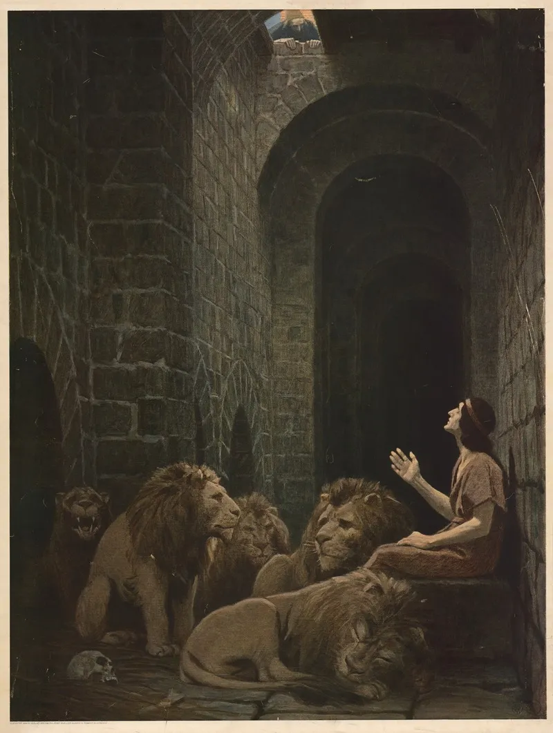Daniel In The Lions Den 16 Wall Art by Gebhard Fugel - High-Resolution Digital Print