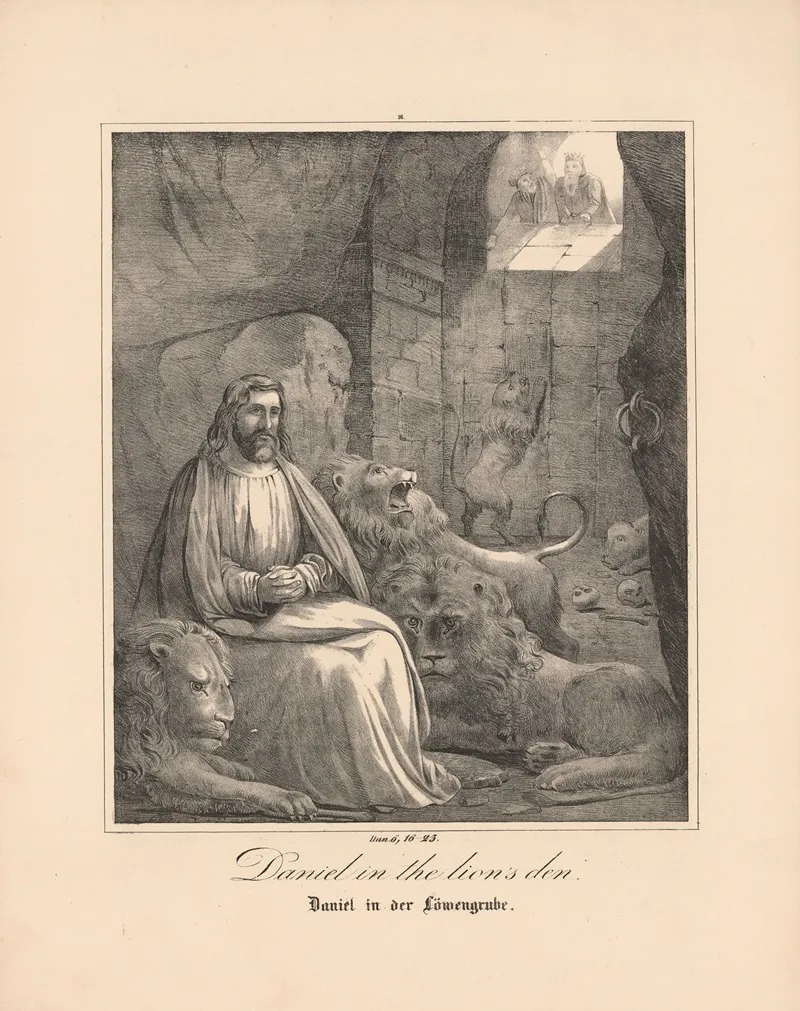 Daniel In The Lions Den 19 Wall Art by Johann Baptist Sonderland - High-Resolution Digital Print