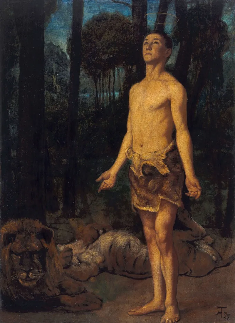 Daniel In The Lions Den 6 Wall Art by Hans Thoma - High-Resolution Digital Print