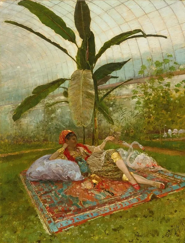Dans La Serre Indolence Wall Art by Giovanni Battista Filosa - High-Resolution Digital Print